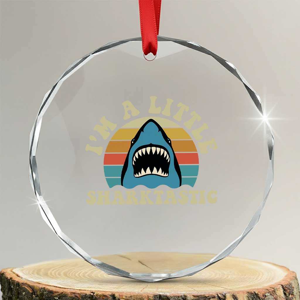 Im A Little Sharktastic Crystal Glass Ornament Vintage Shark Lover Week Gift