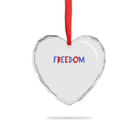 I'm Freedom Americana Matching Couple Heart Crystal Glass Ornament Funny Patriotic Red White and Blue 4th of July