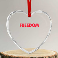 I'm Freedom Matching Couple Heart Crystal Glass Ornament Funny Patriotic Red White and Blue 4th of July
