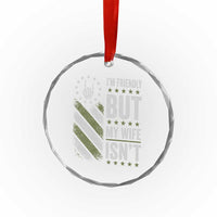 Im Friendly But My Wife Isnt Funny Husband Crystal Glass Ornament Vintage American Flag