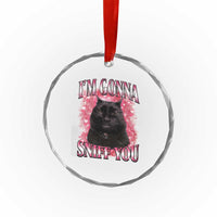 I'm Gonna Sniff You Crystal Glass Ornament Funny Black Cat Meme