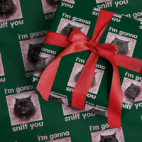 I'm Gonna Sniff You Wrapping Paper Roll Funny Black Cat Brainrot Meme