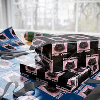I'm Gonna Sniff You Wrapping Paper Roll Funny Black Cat Brainrot Meme