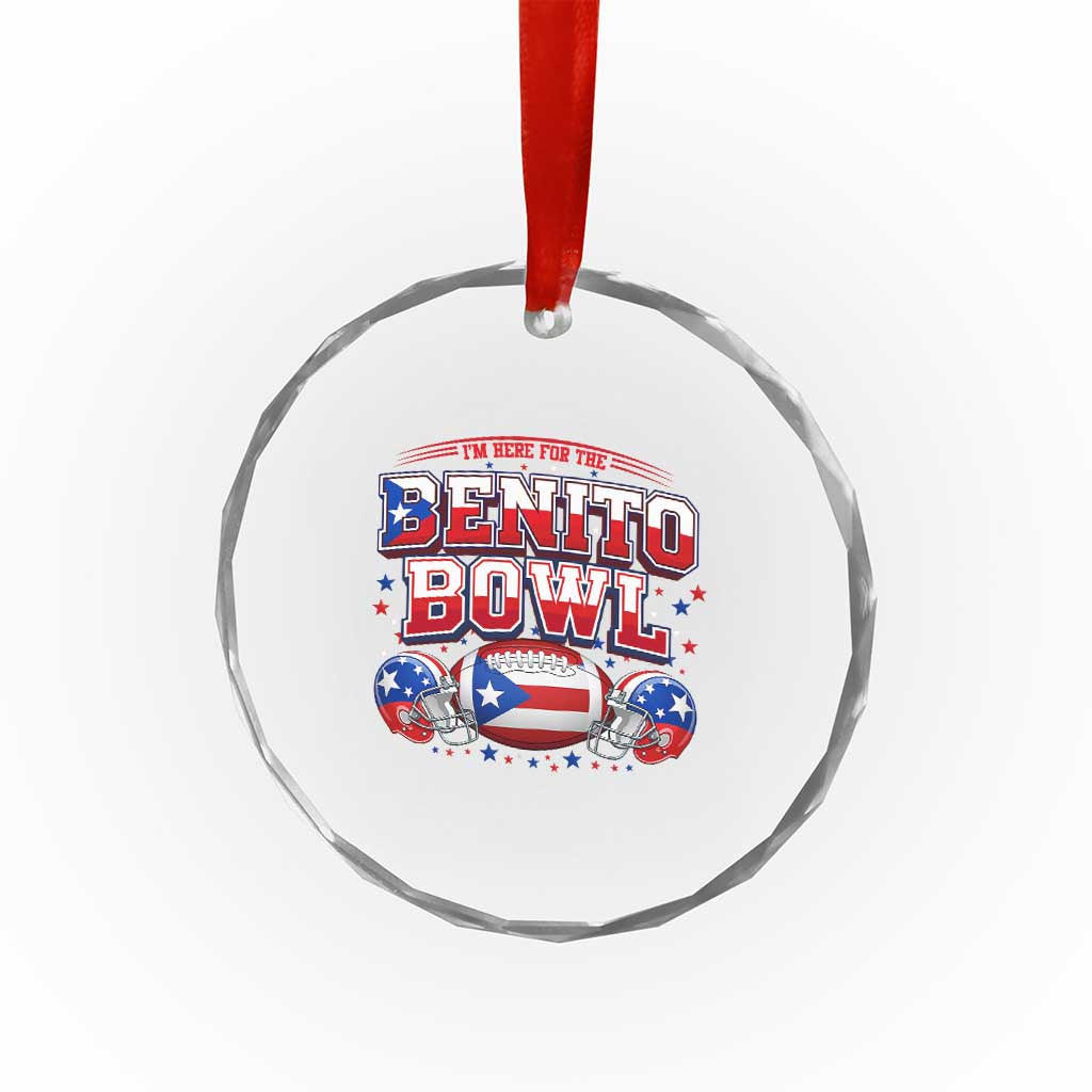 I’m Here for the Benito Bowl Crystal Glass Ornament Funny Music Fan Football Game Day