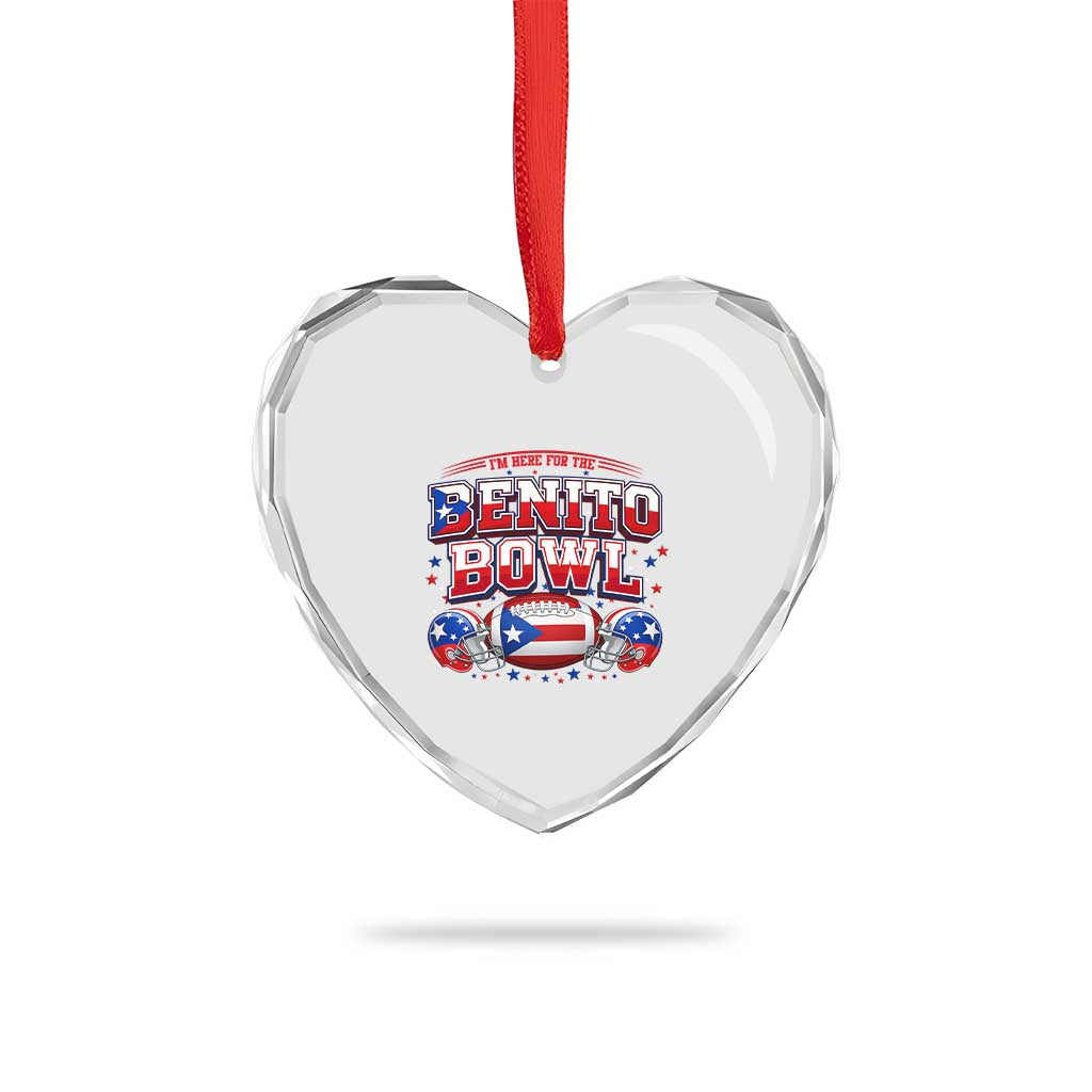 I’m Here for the Benito Bowl Heart Crystal Glass Ornament Funny Music Fan Football Game Day