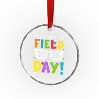 I'm Just Here for Field Day 2026 Crystal Glass Ornament School Colorful Sunglasses Graphic