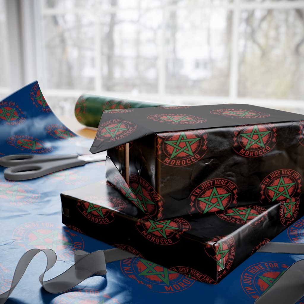 I'm Just Here for Morocco Wrapping Paper Roll Funny Moroccan Pride Supporter Sports Fan