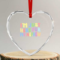 Im Just Here For My Nephew Heart Crystal Glass Ornament Gift For Aunt From Nephew