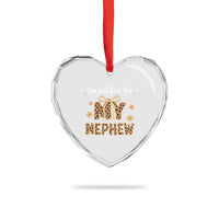 Im Just Here For My Nephew Heart Crystal Glass Ornament Gift For Aunt From Nephew Leopard