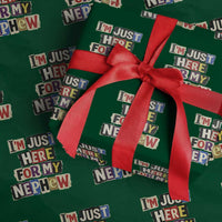 Im Just Here For My Nephew Wrapping Paper Roll Trendy Aunts Letter Print Vintage