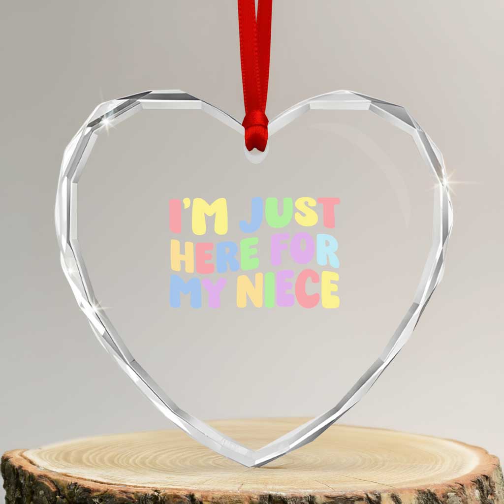 Im Just Here For My Niece Heart Crystal Glass Ornament Gift For Aunt From Niece