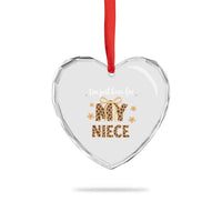 Im Just Here For My Niece Heart Crystal Glass Ornament Gift For Aunt From Niece Leopard
