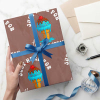 I'm Just Here For The Free Ice Cream Wrapping Paper Roll Funny Cruise Summer Vacation - Wonder Print Shop