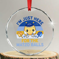 Im Just Here For The Matzo Balls Crystal Glass Ornament Funny Jewish Holiday Gift - Wonder Print Shop