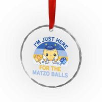 Im Just Here For The Matzo Balls Crystal Glass Ornament Funny Jewish Holiday Gift - Wonder Print Shop