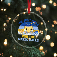 Im Just Here For The Matzo Balls Crystal Glass Ornament Funny Jewish Holiday Gift - Wonder Print Shop