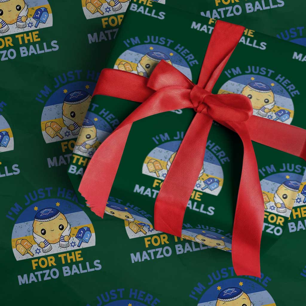 Im Just Here For The Matzo Balls Wrapping Paper Roll Funny Jewish Holiday Gift - Wonder Print Shop