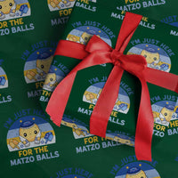 Im Just Here For The Matzo Balls Wrapping Paper Roll Funny Jewish Holiday Gift - Wonder Print Shop