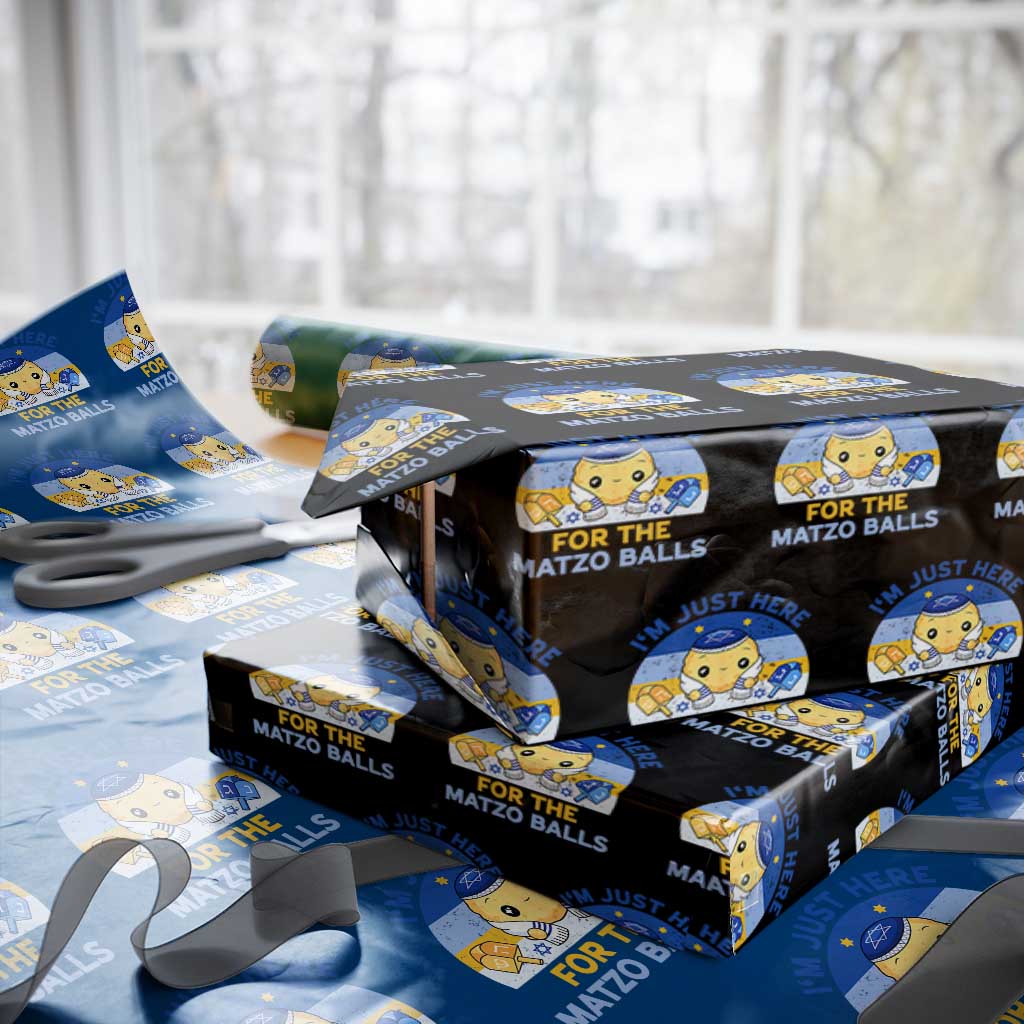 Im Just Here For The Matzo Balls Wrapping Paper Roll Funny Jewish Holiday Gift - Wonder Print Shop