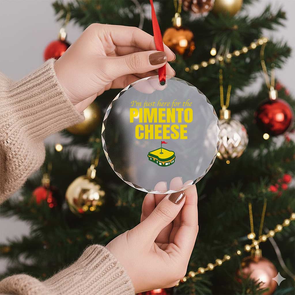 I'm Just Here For The Pimento Cheese Crystal Glass Ornament Funny Golf Foodie