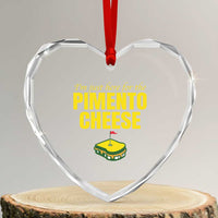 I'm Just Here For The Pimento Cheese Heart Crystal Glass Ornament Funny Golf Foodie