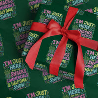I'm Just Here for The Snacks Commercials Halftime Show Wrapping Paper Roll Funny Game Day Neon Style
