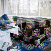 I'm Just Here for The Snacks Commercials Halftime Show Wrapping Paper Roll Funny Game Day Neon Style