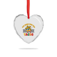I'm Just Here for the Tacos Heart Crystal Glass Ornament Funny Mexican Food