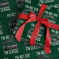 I'm Not Old I'm Classic Wrapping Paper Roll Retro American Muscle Car Classic USA