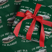 I'm Not Old I'm Classic Wrapping Paper Roll Vintage 1963 Sports Car Retro Americana