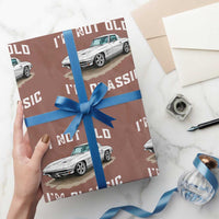 I'm Not Old I'm Classic Wrapping Paper Roll Vintage 1963 Sports Car Retro Americana
