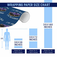 I'm Not Old I'm Classic Wrapping Paper Roll Vintage 1970 Purple Classic Muscle Car