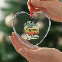 I'm Not Old I'm Classic Heart Crystal Glass Ornament Retro Sports Car Euro Classic