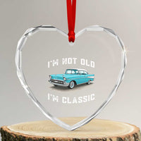 I'm Not Old I'm Classic Heart Crystal Glass Ornament Vintage 1957 Turquoise Classic Car