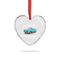 I'm Not Old I'm Classic Heart Crystal Glass Ornament Vintage 1957 Turquoise Classic Car