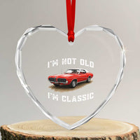 I'm Not Old I'm Classic Heart Crystal Glass Ornament Vintage 1970 Mercury Cougar Hardtop Classic Car Enthusiast