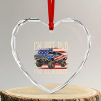 I'm Not Old I'm Classic Heart Crystal Glass Ornament Vintage Car American Flag 4th of July