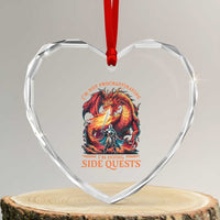 I’m Not Procrastinating I’m Doing Side Quests Heart Crystal Glass Ornament Fantasy Gamer Humor Epic Dragon RPG Adventure - Wonder Print Shop