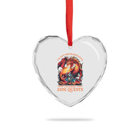 I’m Not Procrastinating I’m Doing Side Quests Heart Crystal Glass Ornament Fantasy Gamer Humor Epic Dragon RPG Adventure - Wonder Print Shop