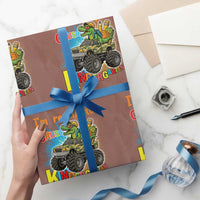 Im Ready To Crush Kindergarten Wrapping Paper Roll Dinosaur Driving Truck Gift - Wonder Print Shop