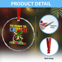 I'm Ready to Crush Pre-K Back to School T-Rex Dinosaur Crystal Glass Ornament