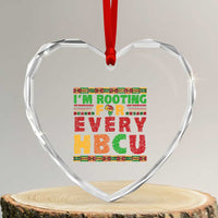 I’m Rooting for Every HBCU Heart Crystal Glass Ornament Pan African Pride College Support Statement