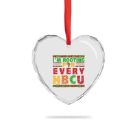 I’m Rooting for Every HBCU Heart Crystal Glass Ornament Pan African Pride College Support Statement