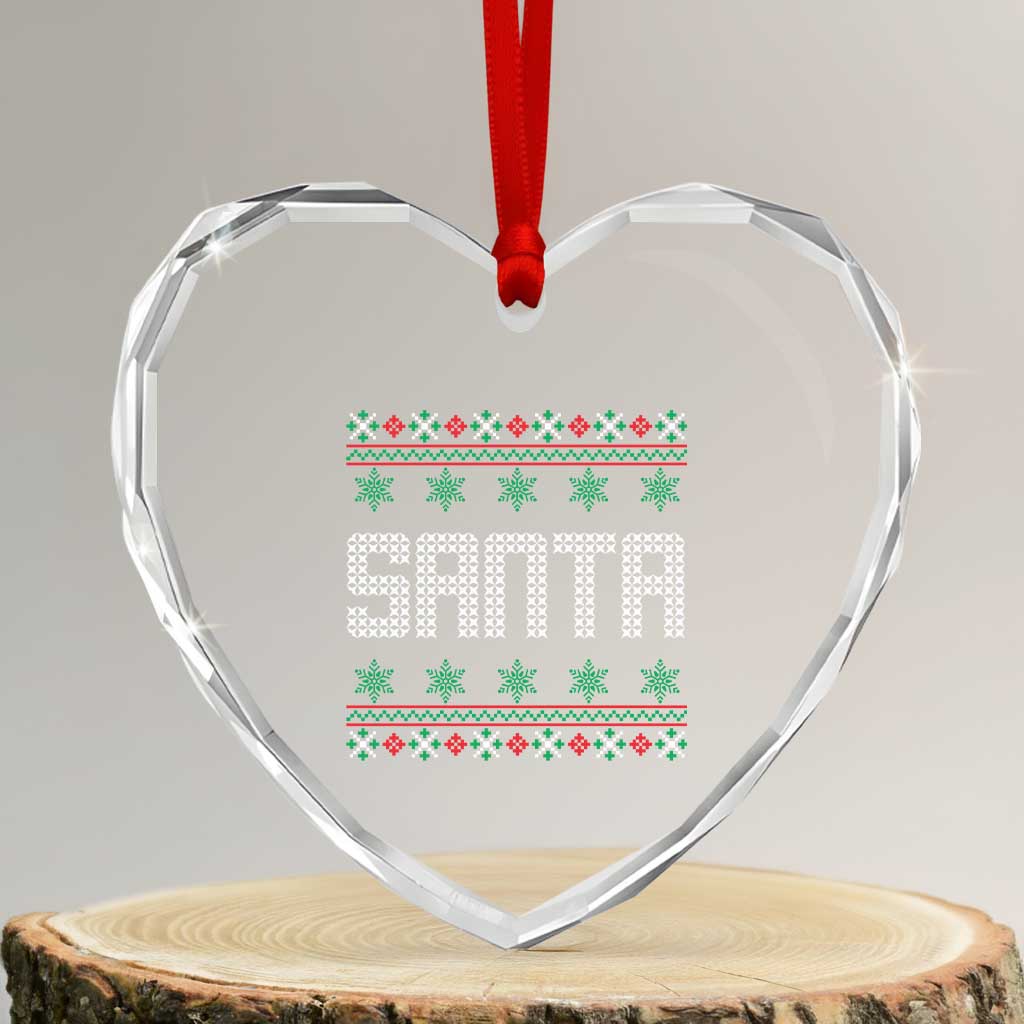 I'm So Good Santa Came Twice Santa Heart Crystal Glass Ornament Funny Ugly Matching Couple Christmas Outfit Pajama - Wonder Print Shop