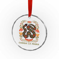 Immigrant Rights Crystal Glass Ornament Chinga La Migra - Wonder Print Shop