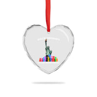 Immigrant Rights Heart Crystal Glass Ornament Built by Immigrants You Can Not Deport History - Wonder Print Shop