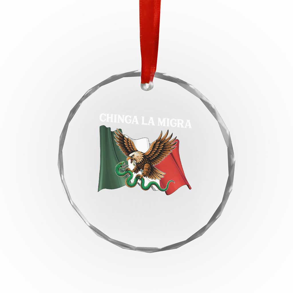 Immigration Rights Protest Crystal Glass Ornament Chinga La Migra Anti Fascism TS14