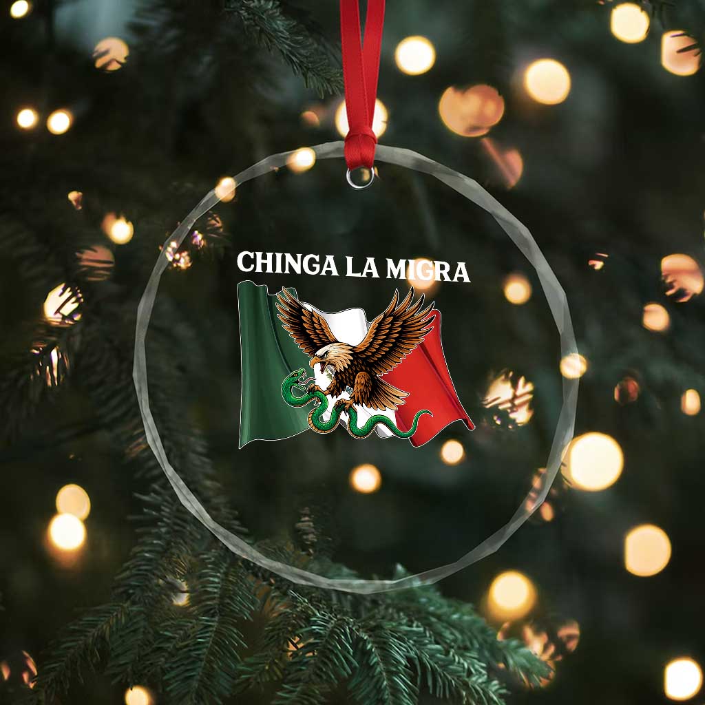 Immigration Rights Protest Crystal Glass Ornament Chinga La Migra Anti Fascism TS14