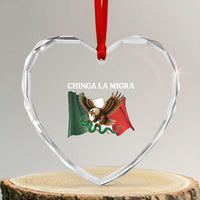 Immigration Rights Protest Heart Crystal Glass Ornament Chinga La Migra Anti Fascism - Wonder Print Shop
