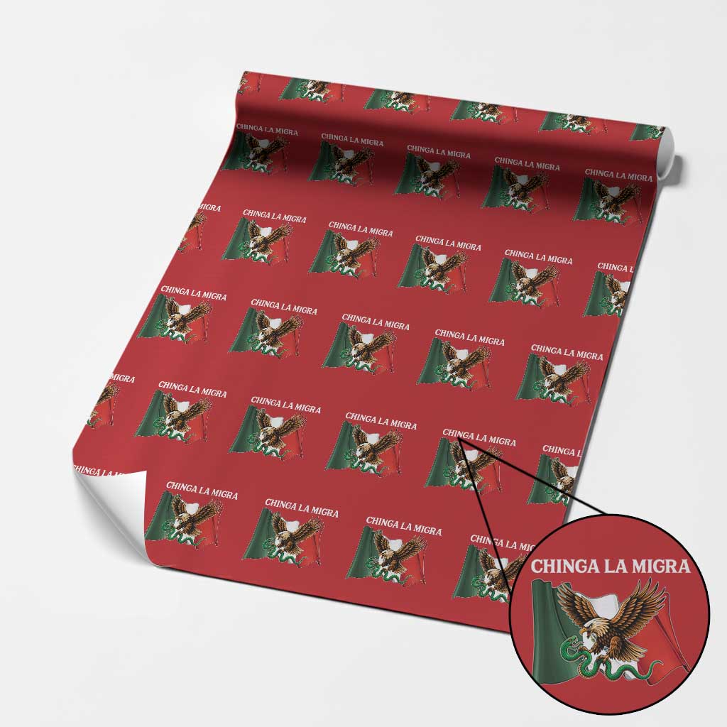 Immigration Rights Protest Wrapping Paper Roll Chinga La Migra Anti Fascism - Wonder Print Shop